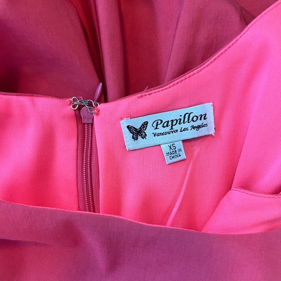 🦩Pink PAPILLON ruched dress (x-small) - Picture 4 of 4